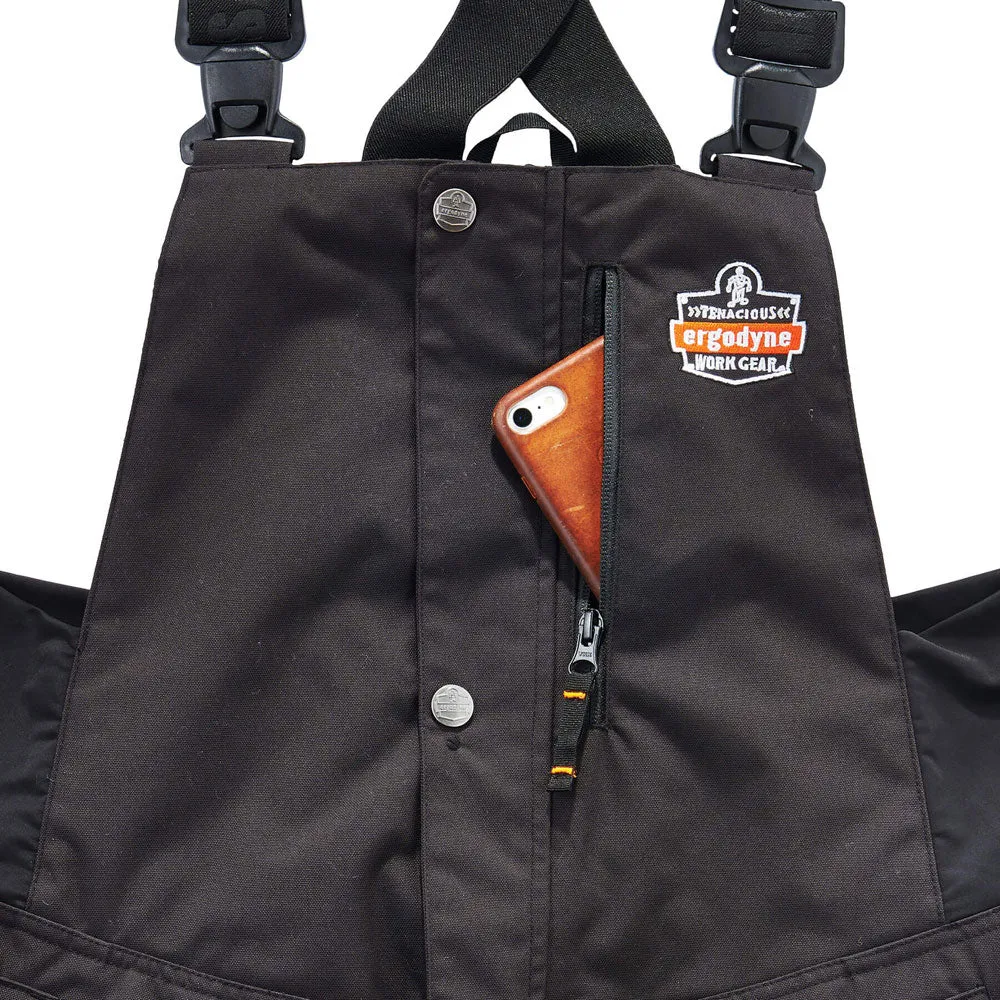 Ergodyne 41212 N-Ferno 6471 Thermal Bibs/Overalls, Small, Black