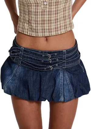 Faretumiya Women Denim Skort Low Rise Bodycon Jean Cargo Shorts Skirt Pull On Asymmetrical Skort Pocketed Wrap Skirt Shorts