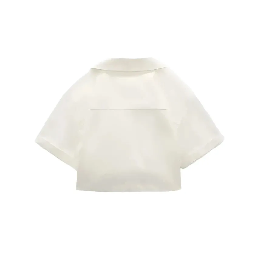 Front Twist Pocket Collared Top