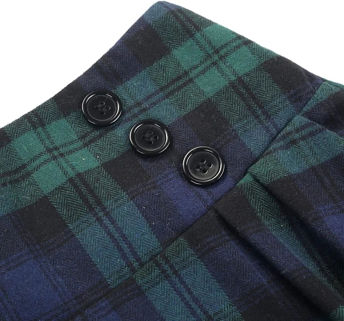 IDEALSANXUN Plaid Skirt for Womens High Waist Aline Pleated Midi Skirts