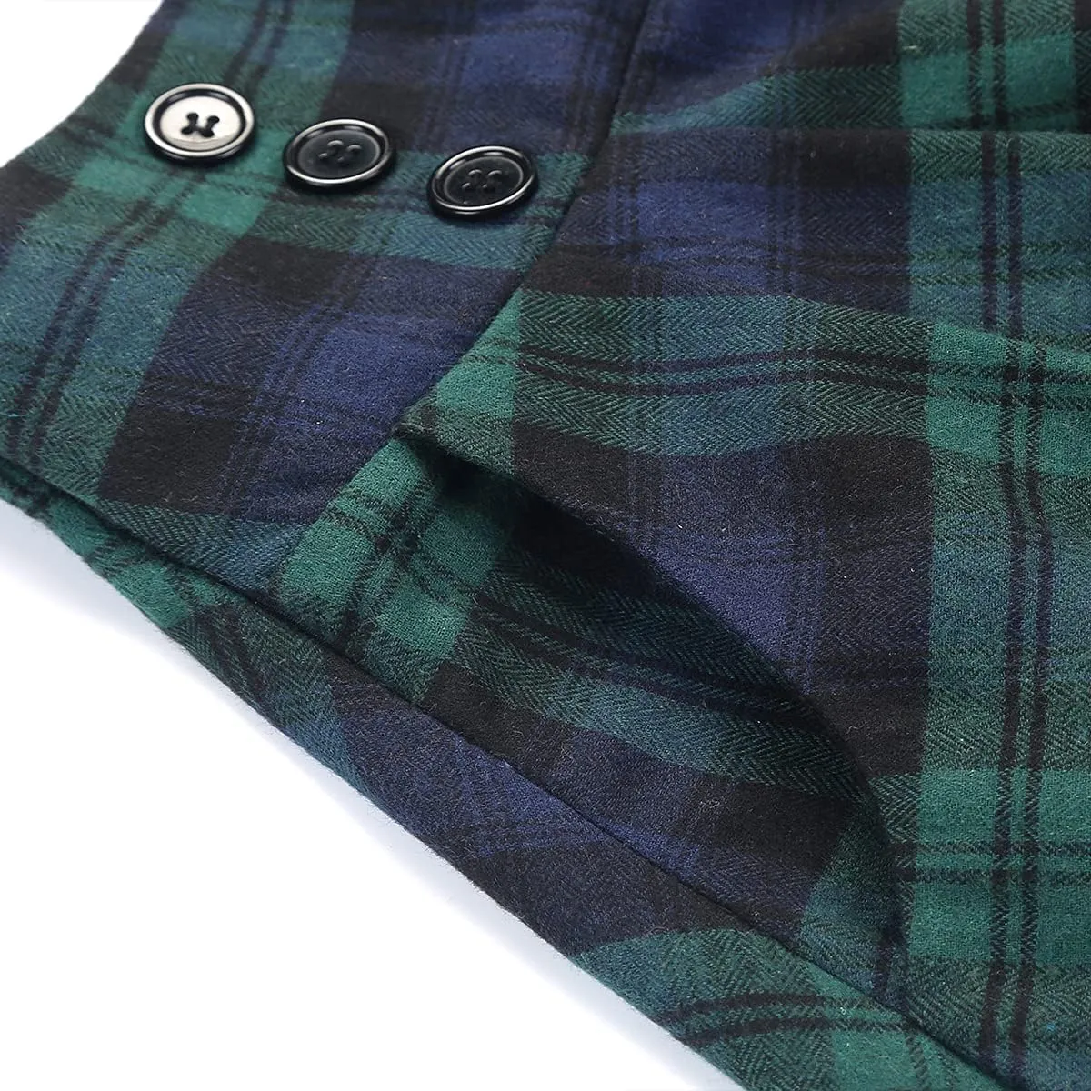 IDEALSANXUN Plaid Skirt for Womens High Waist Aline Pleated Midi Skirts