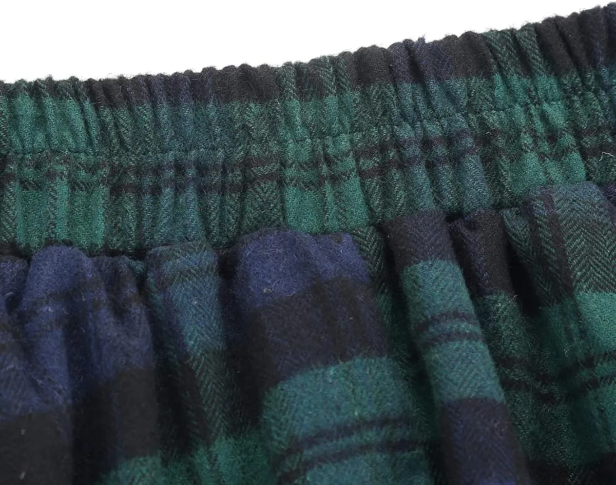 IDEALSANXUN Plaid Skirt for Womens High Waist Aline Pleated Midi Skirts