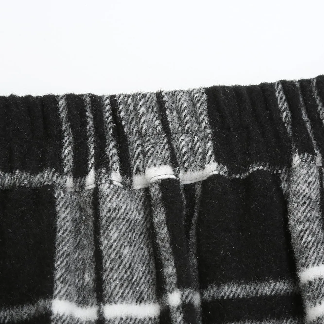 IDEALSANXUN Womens Wool Plaid Mini Skirt Fall Winter High Elastic Waist Short Pencil Skirt