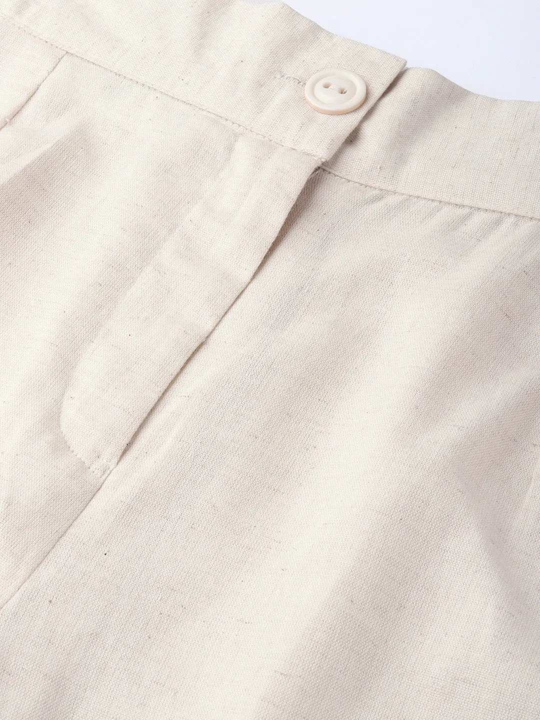 Jashvi Natural Cotton Flex Solid Wide Leg Women Palazzo With One Pocket