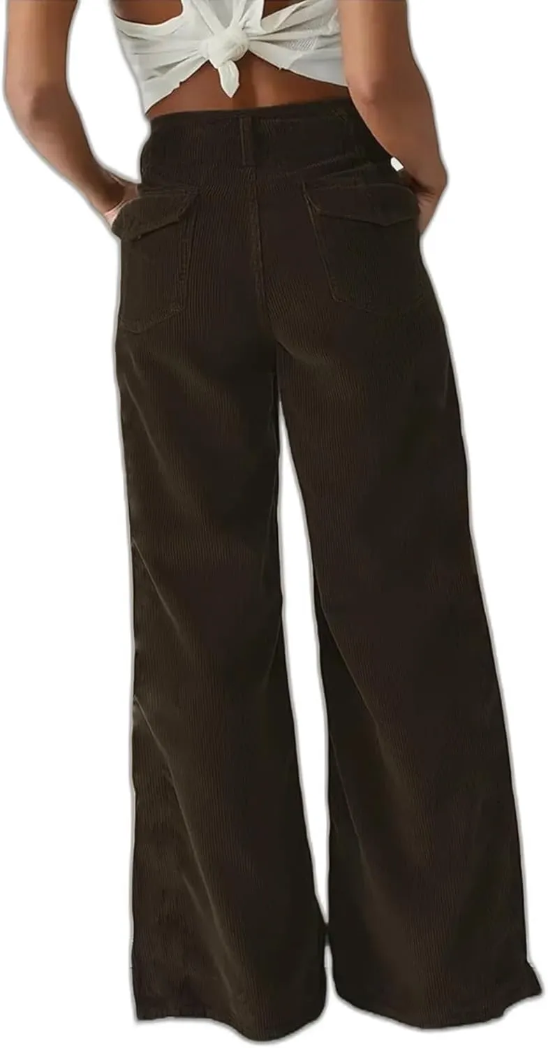 Jeans for Women High Waist Wide Leg Straight Pants, Spring Fall Fashion Walking Jogger Pants, Sweatpants with Pockets