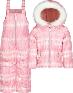 Jessica Simpson girls Two-piece Insulated Winter Snowsuit With Hooded Jacket and Ski Bib Overalls