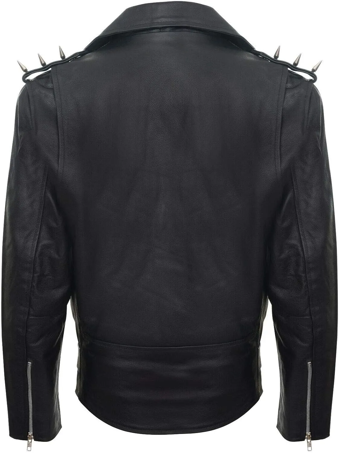 Mens Fringe Hide Leather Brando Tasseled Motorcycle Jacket Retro Biker