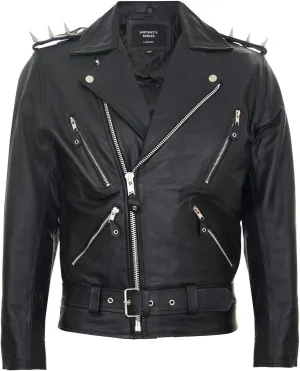 Mens Fringe Hide Leather Brando Tasseled Motorcycle Jacket Retro Biker