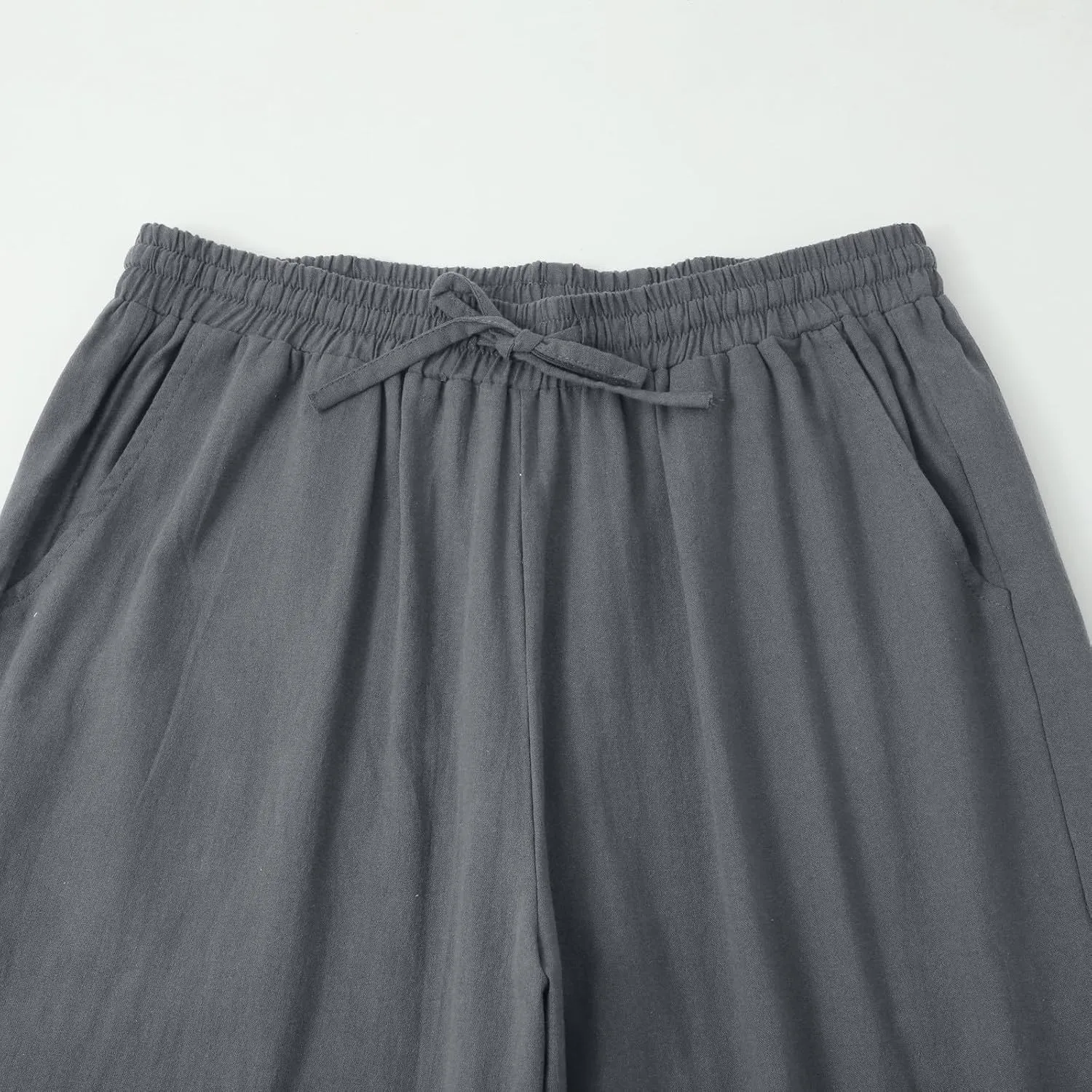 Striped Linen Pants Womens Work Business Capri Pant Lightweight Summer for Women 2025 Ladies Pinstripe Trousers