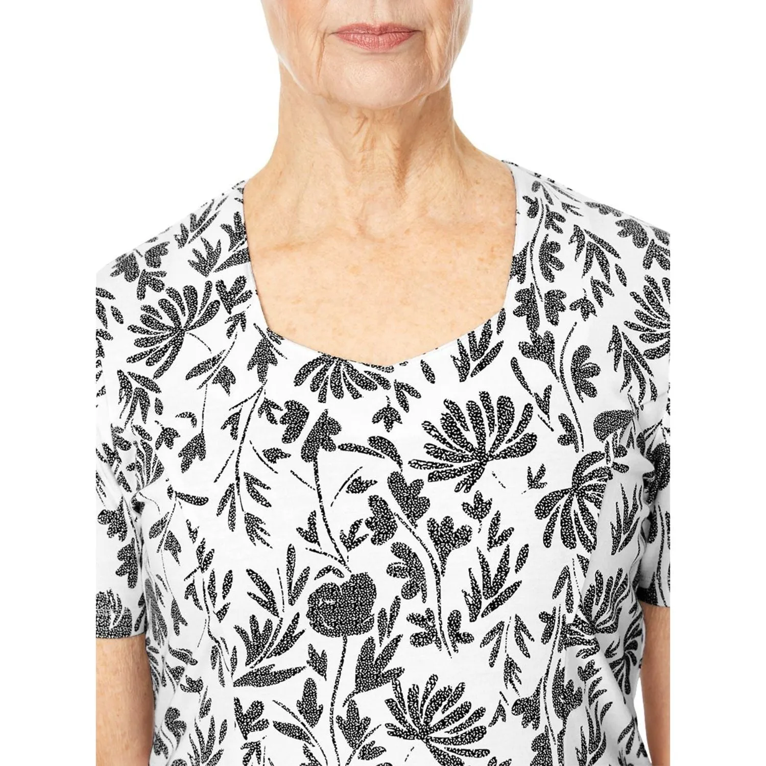TIGI 22/24 Mono Mod Floral Portrait Neck Dress