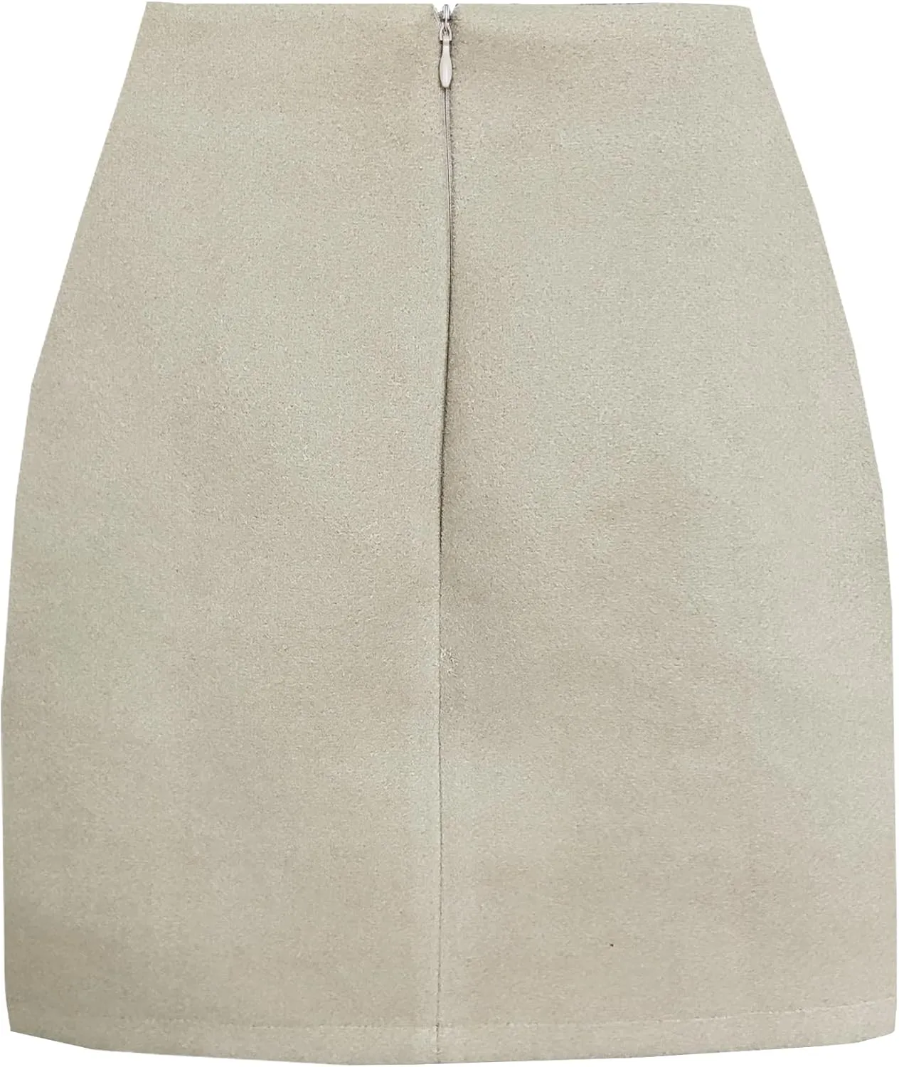 Women's High Waist Wool Fall Winter Mini Pencil Bodycon Skirt