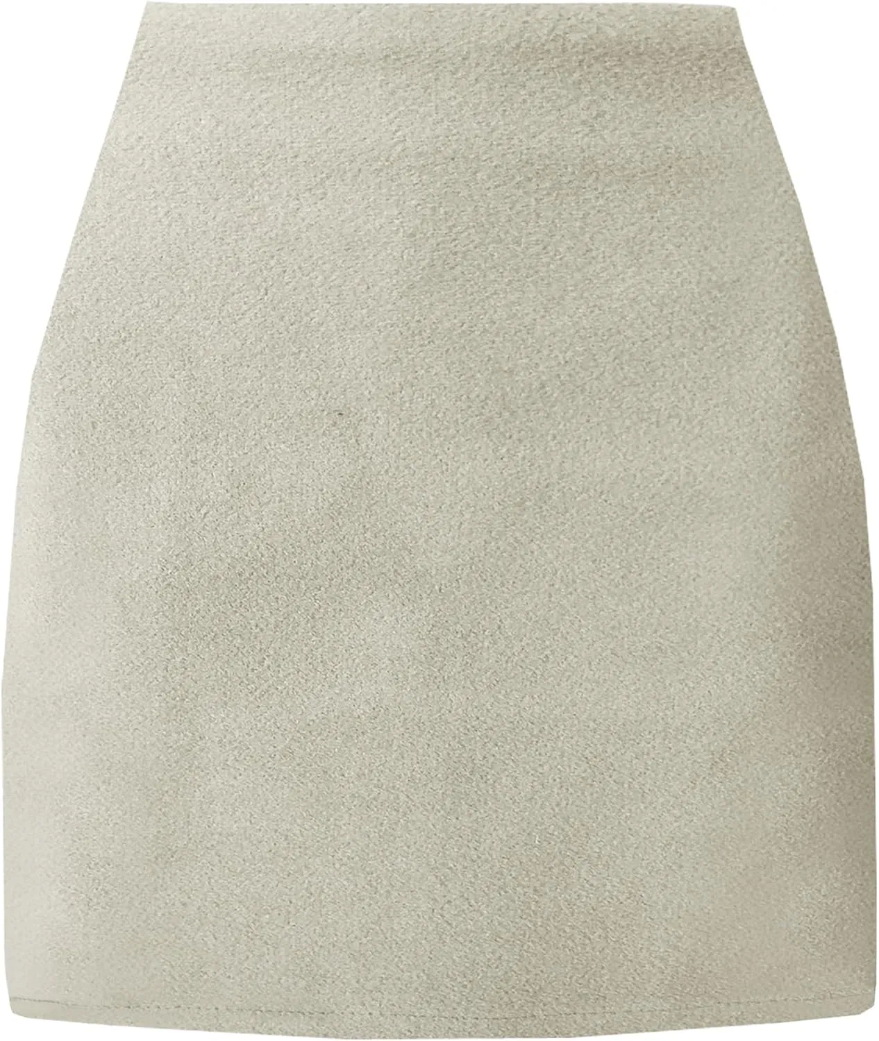 Women's High Waist Wool Fall Winter Mini Pencil Bodycon Skirt
