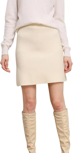 Women's Winter Basic Mini Pencil Skirt A Line High Waist Bodycon Stretch Wool Short Wrap Skirt